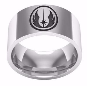 Verkaufe Jedi-Symbol mit graviertem Paar-Film-Ring aus poliertem Edelstahl, hoher Ring, Film-Schmuck, Geschenk für Männer. 2489521