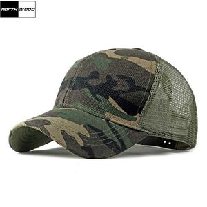 Ball Caps NORTHWOOD camouflage mens baseball cap with mesh summer buckle cap outdoor breathable camouflage military cap bone bra womens J240226