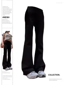 Kvinnors byxor svart gotiska flare y2k retro emo 2000 -tals streetwear modebyxor harajuku breda 90 -tal estetiska kläder 2024
