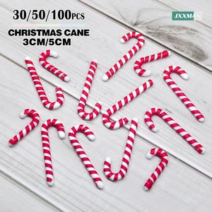 Juldekorationer 30/50/100st Candy Cane Decoration Xmas Tree Pendant Home Noel Deco Year Party Navidad Children's Gift