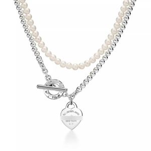 Hänghalsband seiko högkvalitativa nya pärlor älskar halsband med diamant tröja kedja populära J240226