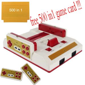 Consoles Console de jogos Clássico Nostálgico 8 Bit Video Games Console Player + 2 2.4G Joystick + 500 em 1 Game Card Game Player para TV