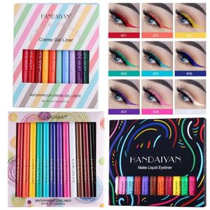 HANDAIYAN 12 Set di penne per eyeliner colorate Kit di matite per eyeliner liquide Asciugatura rapida Trucco duraturo senza sbavature Impermeabile 240220