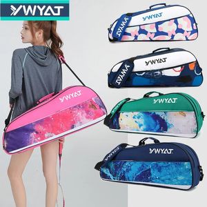 Ywyat à prova dwaterproof água grande capacidade saco de badminton das mulheres dos homens mochilas ombro único grosso mão sacos tênis raquete para 36 raquetes 240223