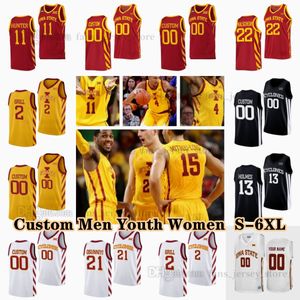 NCAA Custom S-6XL Iowa State Cyclones College Basketball 10 Keshon Gilbert Jerseys 0 Tre King 3 Tamin Lipsey 12 Robert Jones Milan Momcilovic Curtis Jones Hason Ward