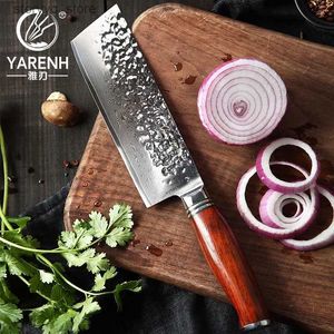 Noże kuchenne Yarenh 6 Nakiri Knife - Profesjonalne noże kuchenne - Japoński Damascus Steel Knife - Ultra ostre narzędzia do gotowania narzędzi Q240226