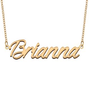 BRIANNA NAMEPLATE女性のためのカスタム名ネックレス