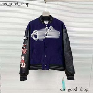 Offs Erkek Ceketleri Erkek Tasarımcı Kapalı Windbreaker Varsity Vintage Gevşek Uzun Beyzbol Hip Hop Harajuku Offs Beyaz Mektup Nakış 319