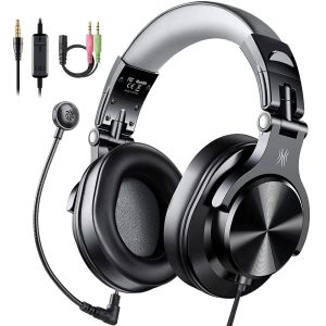 ヘッドフォンOneodio Wired Gaming Headset Gamer 3.5mm PCコンピューター用の取り外し可能なマイクを備えた過大なゲームヘッドフォンps4 xbox