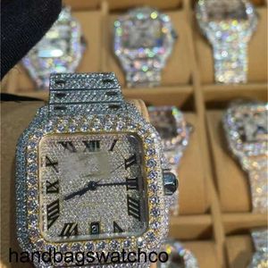 최고 럭셔리 카르타이어 Mens 시계 Moissanite Mosang Stone Diamond Watch Movement Watches Men Top Montre De Luxe Wristwatch 기계 자동 904L 010 ZC