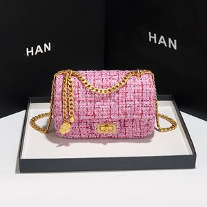 Xiaoxiangfeng Gewebte Tasche Damentasche Neue Mode Vielseitige Kette Einzelschulter Umhängetasche Handgehaltene Make-up-Datumstasche