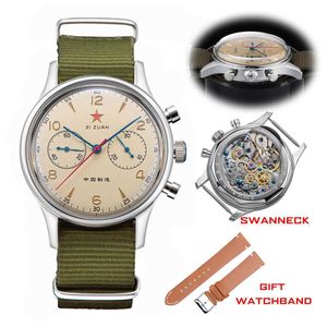 Other Watches 38mm 1963 Mens Watch Polit Chronograph ST1901 Mechanical Original Air Force 40mm Academic Reloj Homer Tianjin Movement J240226