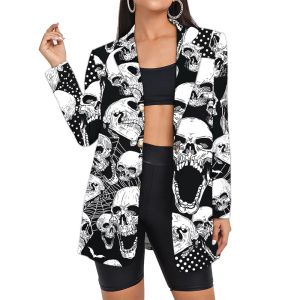 Blazers terno feminino esqueleto blazers vintage camuflagem mulher crânio floral oversized senhora preto branco xadrez jaqueta atacado dropship
