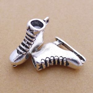 Necklaces 50pcs Ice Skates Charms 17mm X 20mm Diy Jewelry Making Pendant Anitque Sier Color