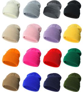 Cappello da lavoro a maglia per bambini Autunno e inverno Tinta unita caldo Berretti all'uncinetto per bambini Bambini Ragazzi e ragazze 18 colori all'ingrosso M259E Drop Shipping