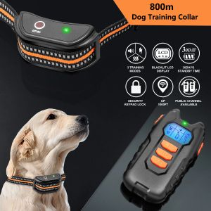 Collars Barksafe Pet Electric Training Collar 800m Remote Control IPX67 Beep Vibration Shock Rechargeable Anti Bark Collar for all dog