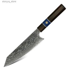 Küchenmesser Bernstein Japanische Messer 67-lagiger VG10-Damaststahl 8-Zoll-Kiritsuke-Messer Multifunktionsscharfe Küchenschneidwerkzeuge Beste Wahl Q240226