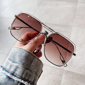 Óculos de sol estilo coreano óculos de sol mulheres forma quadrada proteção UV vintage retro para homens