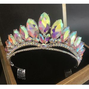 Gioielli Solo un nuovo campione Sposa stile barocco grande Corona nuziale Copricapo da sposa Bling strass Diademi Pettine Corone per le donne Festa