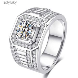 Solitaire Ring Ofertas Classic White Cubic Square Zirconia Crystal Rings For Men Anniversary Wedding Engagement Jewelry 240226