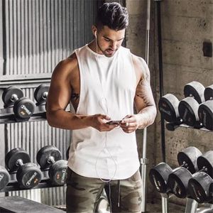 Marca ginásio stringer roupas musculação tanque superior dos homens de fitness singlet sem mangas camisa sólida algodão muscular colete undershirt 240219