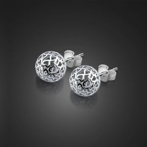 Charme Retro reiner Silberschmuck zarte Solid 925 Sterling Silber Ohrringe moderne schöne durchbohrte Ballstudelohrringe für Frauen/Mädchen