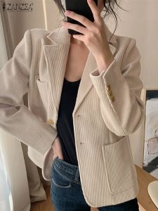 Blazers Zanzea Autumn Corduroy Casual Blazer Women Eleganckie ol w miejscu pracy Kuitu