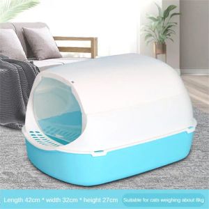 Boxes Tray Sanitary Sandbox Cats Covered Large Cat Litter Box 42*32*27cm Litter Tray Cat Litter Basin Cat Excrement Basin Cat Toilet