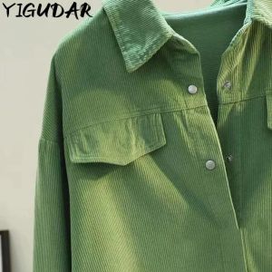 Shirt Avocado verde a metà lunghezza camicia da camicia da donna 2023 Nuova camicia a doppia tasca a doppia tasca sciolta camicia cardigan camicia da donna