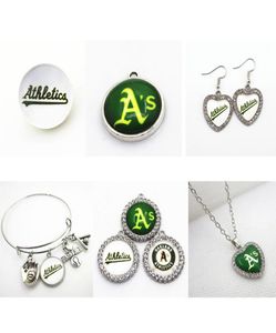 American Baseball Team Oakland Charms Athletic Dangle Charms Sports DIY Pulseira Colar Pingente Brinco Jóias Pendurado Charms7646638