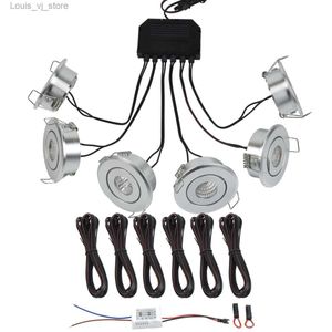 Downlights 3 W x 6 COB Mini-LED-Spot, dimmbar, Fernbedienung, Deckeneinbauleuchte, 40 mm Loch, 6 x 4 m langes Kabel, Schrankleuchten-Set YQ240226