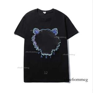 Kenzo T Shirt Top Quality Men Men Tshirtsレディースサマーストリートアパレル半袖タイガーヘッド刺繍レタープリントルースフィットトレンド205