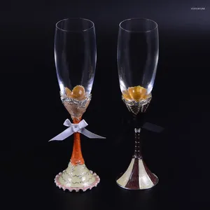 Copos de vinho de alta qualidade presente criativo personalizado copo de casamento de cristal champanhe vermelho noiva noivo festa decoração torrar cálice