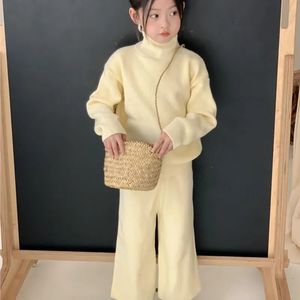 2024 Spring and Winter Girls Sweater+Pant Set Comfortable and Cute Baby Clothing Childrens Clothing 240225