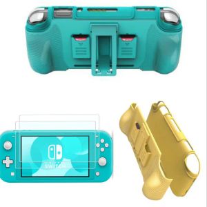 Kılıflar Silikon TPU Kabuğu + PC Nintendo Switch Lite Şok geçirmez Koruma Kapağı Switch Lite NS Mini için Ergonomik Tutma Kavrama