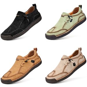 men casual shoes leather black green brown beige mens trainers outdoor sports sneakers size 40-45 GAI