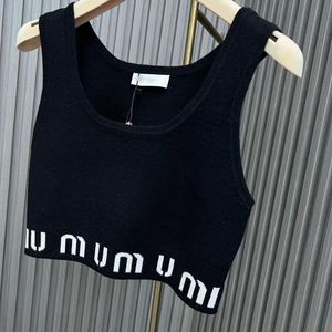 Women Knitting Tee Sport Breathable Crop Summer Knits Tank Top Letter Printing Yoga Tees