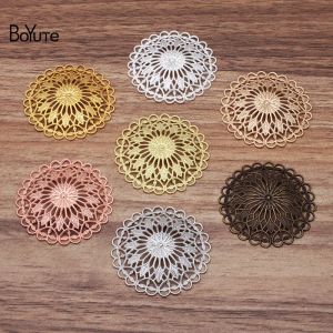 Necklaces Boyute Wholesale 50 Pcs 36mm Flower Charm Vintage Style Handmade Material Diy Charms for Jewelry Making