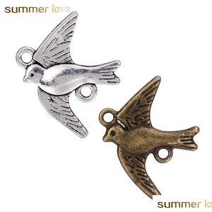 Charms Risultati gioielli fai da te Piccolo fascino basso Bronzo Sier Lega di colore Simpatico uccello Charms Bracciale fatto a mano Ragazze Accessorio per bambini Dhgarden Dhwoq