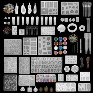 Halsketten, 1 Set, gemischter Stil, Silikon-Epoxidharz-Gussformen, UV-Werkzeug-Set für DIY-Anhänger, Schmuckherstellung, Zubehör, Zubehör