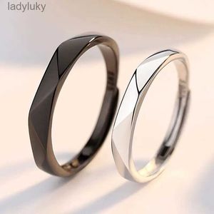 Solitaire Ring Novo anel de casal geométrico simples pode ser comparado com o Rhombus Wedding Ring Casal Engagement Jewelry Party Gift 240226