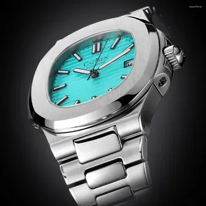 ساعات المعصم Cadisen Men's Watches 2024 Watch Automatic Watch for Men NH35A Movt Mechancial Wrist 100m مقاومة للماء AR الزجاج