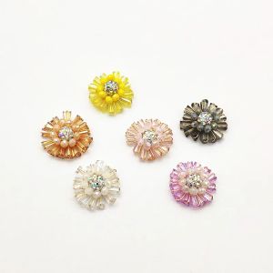 Nowy przylot 20 mm 30pcs Crystal Flat Back Flower Charm do ręcznie robionego kolczyka części DIY, Komponent akcesoriów biżuterii