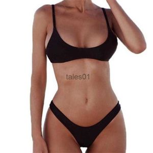 Costumi da bagno da donna Costumi da bagno da donna Costumi da bagno sexy da spiaggia Push Plus Size Vita alta Bianco Nero Solido 240226