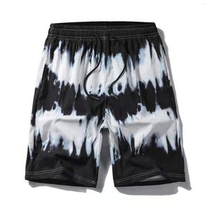 Pantaloncini da uomo Tie Dye Board Coulisse allentata Doppia tasca Costume da bagno Pantaloni hawaiani Pantaloni casual da spiaggia per il ginocchio