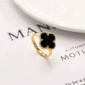 Brand Luxury Clover Designer Chinese Ring 18k Gold Green White Red Black Stone Charm Diamond Emotion Nail Finger Engagement Ring Jewelry 63