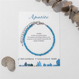 Strand 3mm Liten Mini Stone Bead Armband med kort oregelbunden fasetterad naturlig Apatite Howlite Quartzs Chain Jewelry Gift