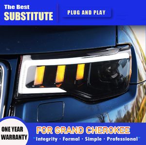 Для Jeep Grand Cherokee 2014-20 21 светодиодные автомобильные лампы дневные ходовые огни динамические указатели поворота автомобильные аксессуары