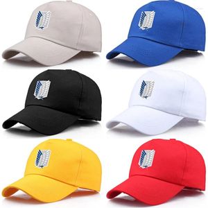 Cappellini da baseball Cappellino cosplay anime Attacco da baseball su Titano Uomo Donna Papà Hip Hop Estate Cappello in rete traspirante Trucker Regalo per feste