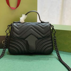 Marmont mini top handle bag all black Women Shoulder Bags Size 21X15 5X8cm model 7025632864